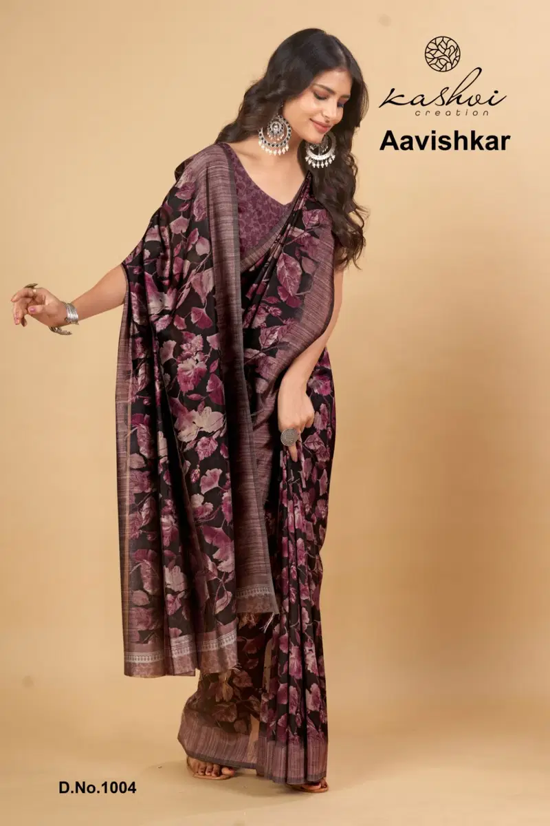Aavishkar Vol 1 By Kashvi Black Vichitra Party Wear Sarees Wholesale Online